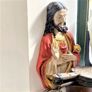 Sagrado Coração Jesus Marfinite Pintado Mão Falcão Portugal
