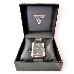 Relogio Guess Steel Rectangular Diamond Watch G10150G