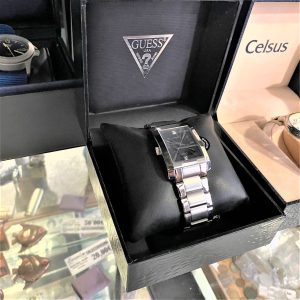 Relogio Guess Steel Rectangular Diamond Watch G10150G