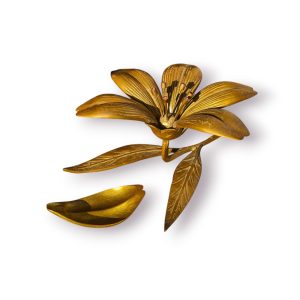 Cinzeiro Vintage Flor de Lótus 6 Pétalas Destacáveis – Metal Dourado