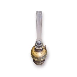 Candeeiro Petróleo Latão Cristal Recuit – Vintage Decorativo