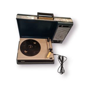 Gira-discos Portátil Philips 78/45/33 – Vintage Coluna Integrada