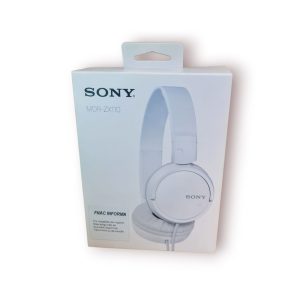 Auscultadores SONY MDR-ZX110 – com fio, dobráveis, cor branco – NOVOS (nunca utilizados)