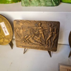 Plaqueta Bronze “Embriaguez de Noé” – Michelangelo – Edição Comemorativa 1975 – A. Cândido (Portugal)
