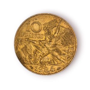 Moeda Comemorativa Francesa – 10 Francos François Rude, 1984 (Cobre-Níquel e Bronzeado)