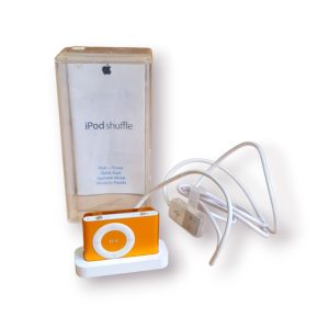 Apple iPod Shuffle 2ª Geração – Laranja (1 GB) com Base Dock Original
