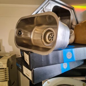 Pia / Lava-Louças Frasa Underb. Jota 160-U Inox c/ Sifão Completo (35x19 cm)