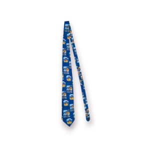 Gravata Enzo Mariani Kollektion – Estampado Humorístico Azul – Microfibra 100% Poliéster