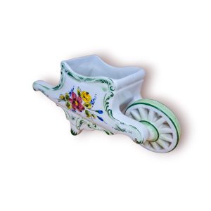 Carro Mão Decorativo Faiança Portuguesa – Ferreiras (Pintado à Mão)