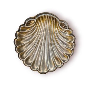 🐚 Concha Antiga Prata 833 – Peça Batismal c/ Bases Forma Carpa (102 g)