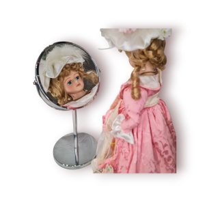 🪞 Espelho Mesa Dupla Face Metal Cromado