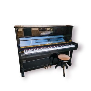 🎹 Piano Vertical Strauss – Preto Brilhante + Banco Original (Afinado)