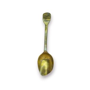 🥄 Colher Antiga Latão com Marcas Decorativas