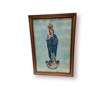 🖼️ Quadro Religioso “Nossa Senhora do Sameiro” – Moldura Dourada Antiga