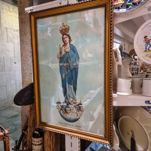 🖼️ Quadro Religioso “Nossa Senhora do Sameiro” – Moldura Dourada Antiga