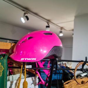 🎀 Capacete Infantil B’Twin Rosa – Tamanho S (53–56 cm)