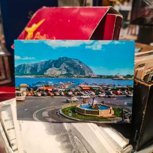 🏖️ Postal Turístico Vintage – Mondello (Palermo, Itália) | Piazza Mondello