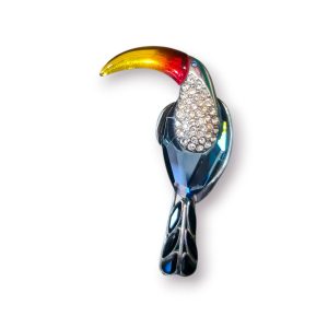🦜 Broche Tucano Swarovski – Crystal Paradise