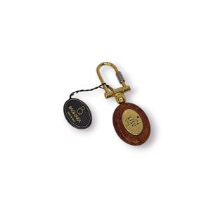 ♑🔑 Porta-Chaves BAGNARA – Signo Capricórnio – Madeira e Metal Dourado – Made in Italy