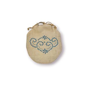 🧵 Bolsa Artesanal Linho Cru com Bordado Manual Azul – Peça Tradicional Portuguesa