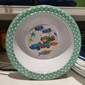 🥣 Taça Infantil Zara Home Kids em Melamina – “Ziz… Zaz… Zaska!” – 16,5 cm (Nunca Utilizada)