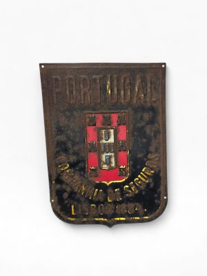 🇵🇹 Placa Decorativa Portugal – Companhia de Seguros Lisboa 1884 – Metal Relevo