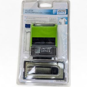 🟢 Carimbo Autocomposição United Office – 4 Linhas – Novo Selado
