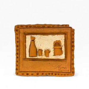 🏺 Quadro Cerâmico Artesanal Assinado Nuno Ramos – Natureza Morta