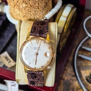 ⌚ Relógio Corda Cauny Prima Calendario – 17 Rubis – Plaqué Ouro 10 Microns