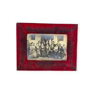 🖼️ Fotografia Antiga Grupo Feminino Religioso com Moldura Tecido