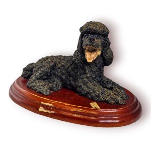 🐩 Escultura Decorativa Caniche (Poodle) Base Madeira
