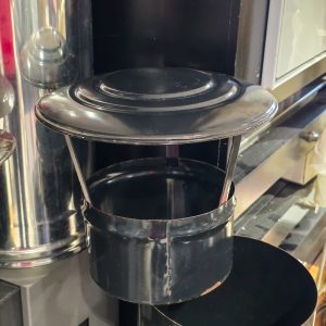 🔥 Chapéu Chaminé Antigo Metal Esmaltado Preto – 26 cm