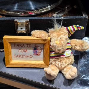 🧸 Porta-Retrato com Urso Peluche Patusca – Presente “Para Ti com Carinho”