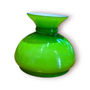 💡 Tulipa / Difusor Candeeiro Vidro Opalino Verde – Estilo Vintage