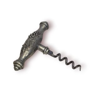 🍷 Saca-Rolhas Vintage Estanho 95% Decoração Uvas – J.D.