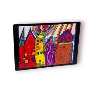 🎨 Postal Artístico Hundertwasser “Waiting Houses” 1969 – Edição Suíça