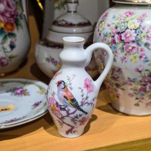 🏺 Mini Jarra Decorativa Vidrocerâmica Made in Portugal com Pássaro e Flores