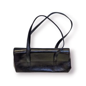 👜 Mala Senhora Pele Preta Rufel – Vintage Clássica | Como Nova