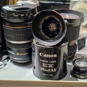 📸 Lente Canon EX 35mm f/3.5 Vintage + Caixa Original – Made in Japan