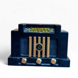 📻 Rádio Portátil Retro AM/FM Estilo Vintage Art Déco – Funcional