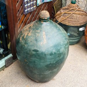 🍷 Bilha Antiga de Transporte Vinho do Porto em Grés c/ Tampa Madeira – 68cm