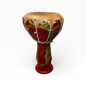 🥁 Tambor Artesanal Cerâmica Tipo Darbuka – Pintado à Mão c/ Pele Natural