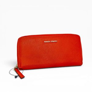 👜 Carteira Mango Touch Laranja c/ Fecho Dourado — Nova