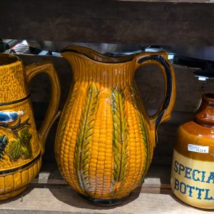 🌽 Jarro Vintage Cerâmica Vidrada com Relevo Espigas Milho