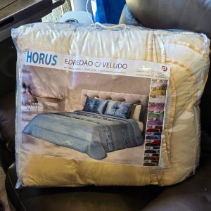 🛏️ Edredão HORUS c/ Veludo Bege 260x200 cm + Almofada | Novo