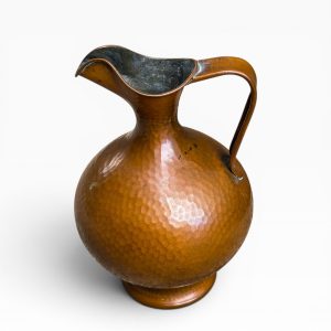🏺 Jarro Antigo Cobre Martelado com Asa e Bico Ondulado