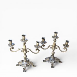 🕯️ Par Candelabros Alcaide em Estanho Puro — Made in Portugal