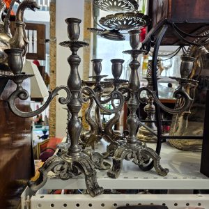 🕯️ Par Candelabros Alcaide em Estanho Puro — Made in Portugal