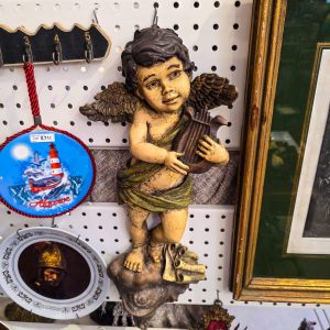 👼 Anjo Querubim Decorativo Parede com Harpa/Lira — Estilo Vintage