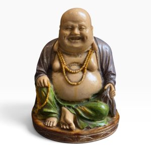 🪷 Estátua Budai (Buda Sorridente) em Cerâmica Esmaltada – Figura Oriental Decorativa